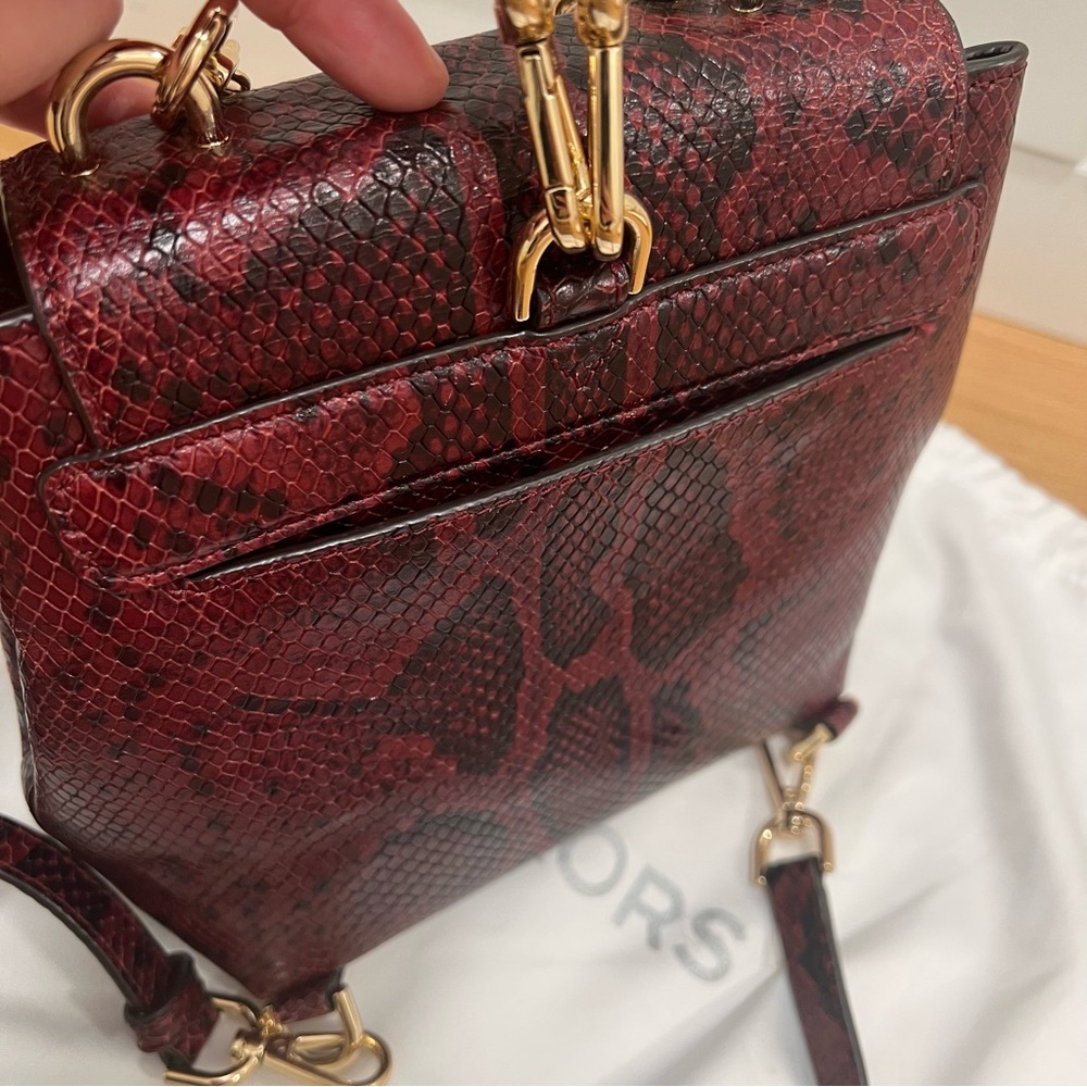 Michael Kors Mott Chain Python Mini Convertible Backpack - Picture 3 of 8